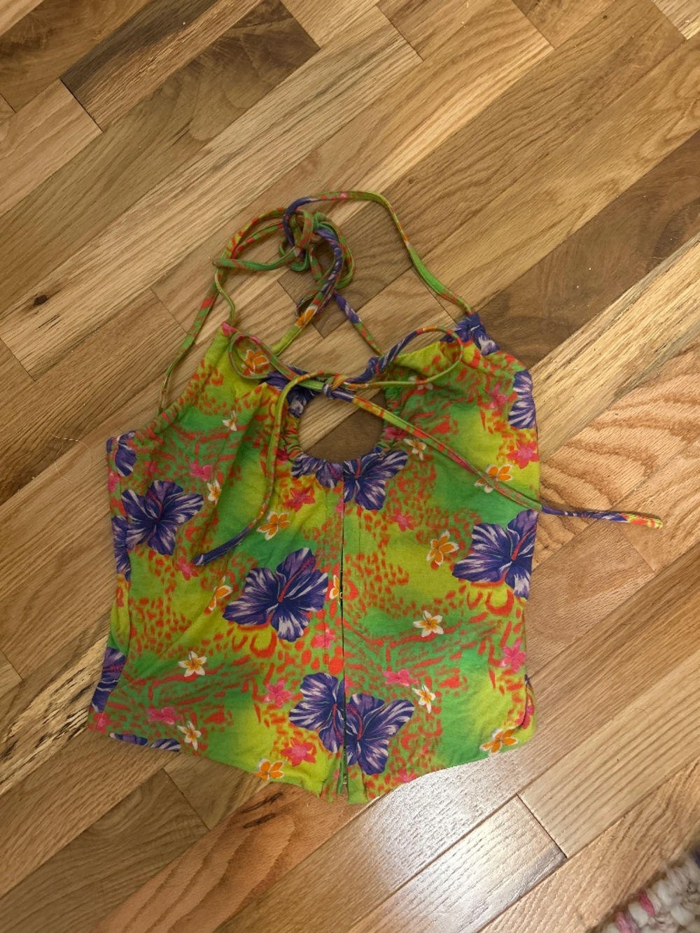 Iamgia neon corset style crop top